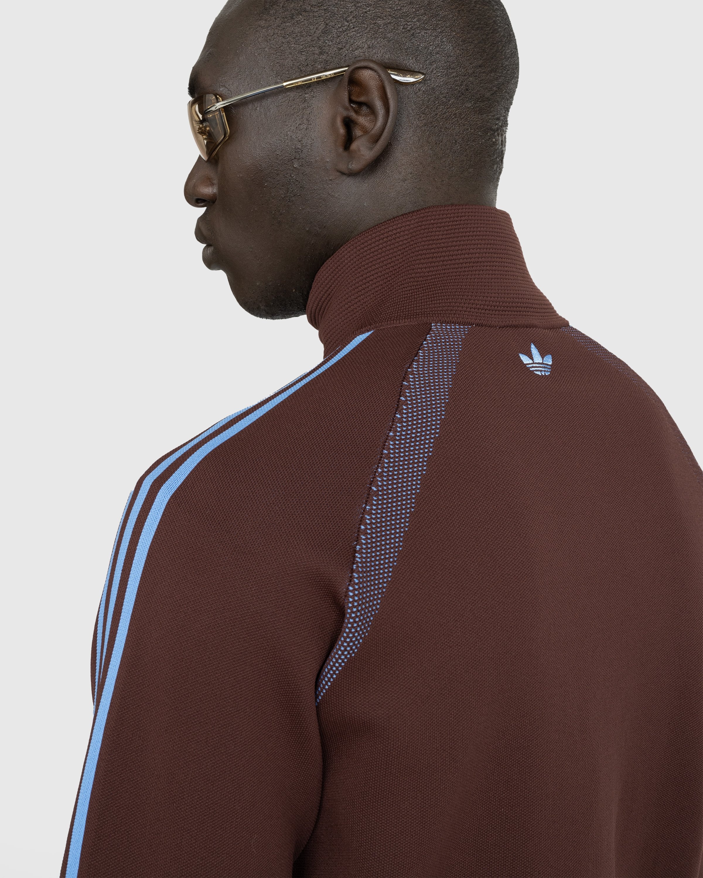 Brown adidas tracksuit top online
